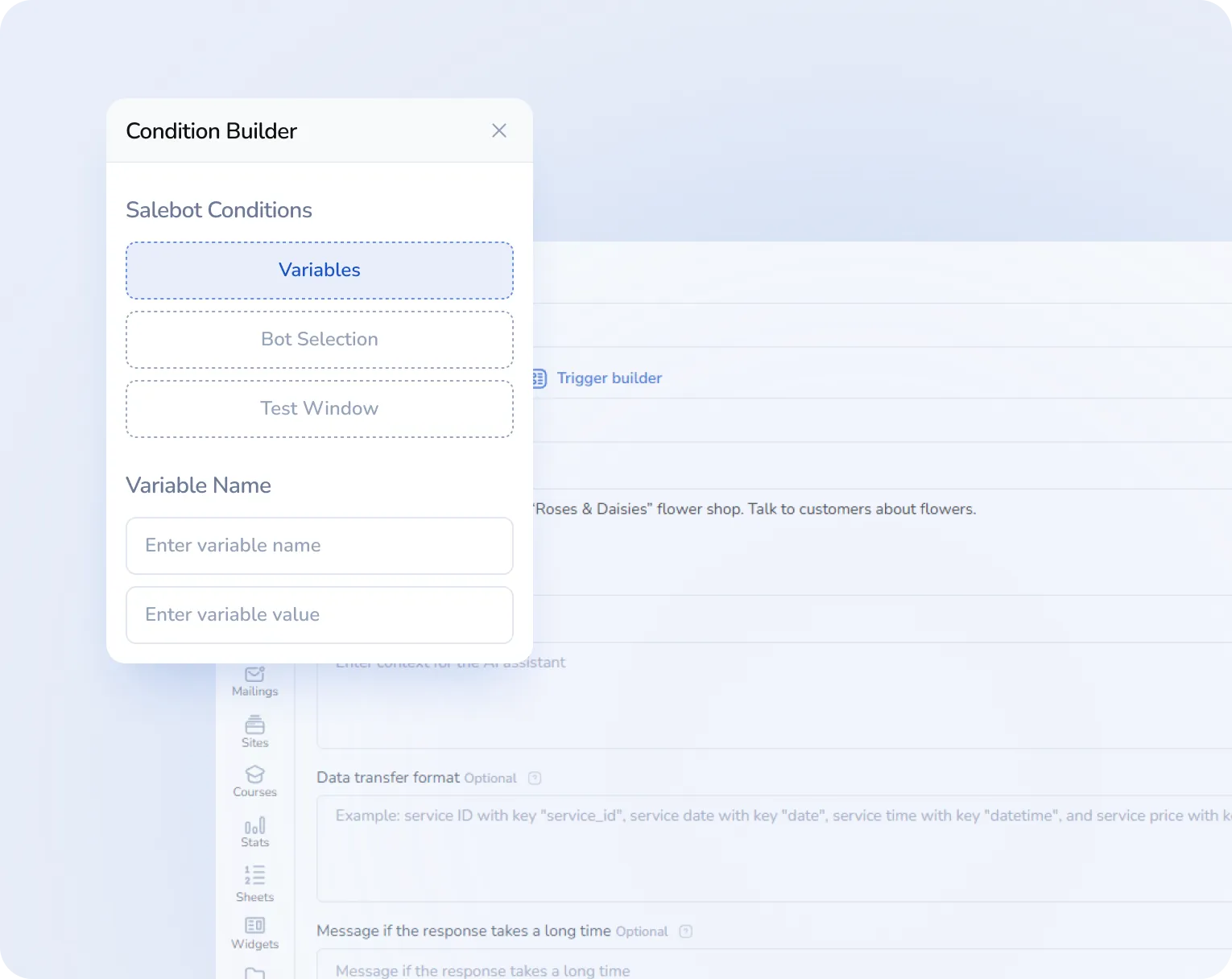 Condições de ativação