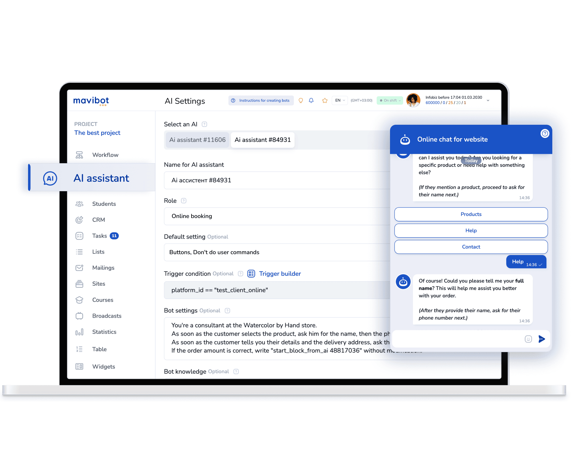 AI Assistant mavibot
