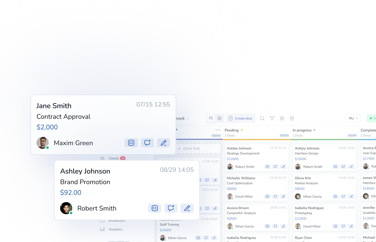 CRM deals pipeline