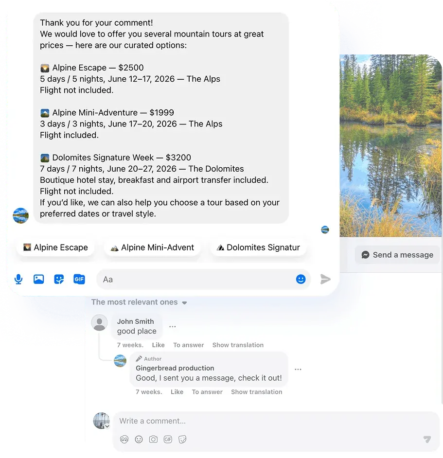 AI comment replies