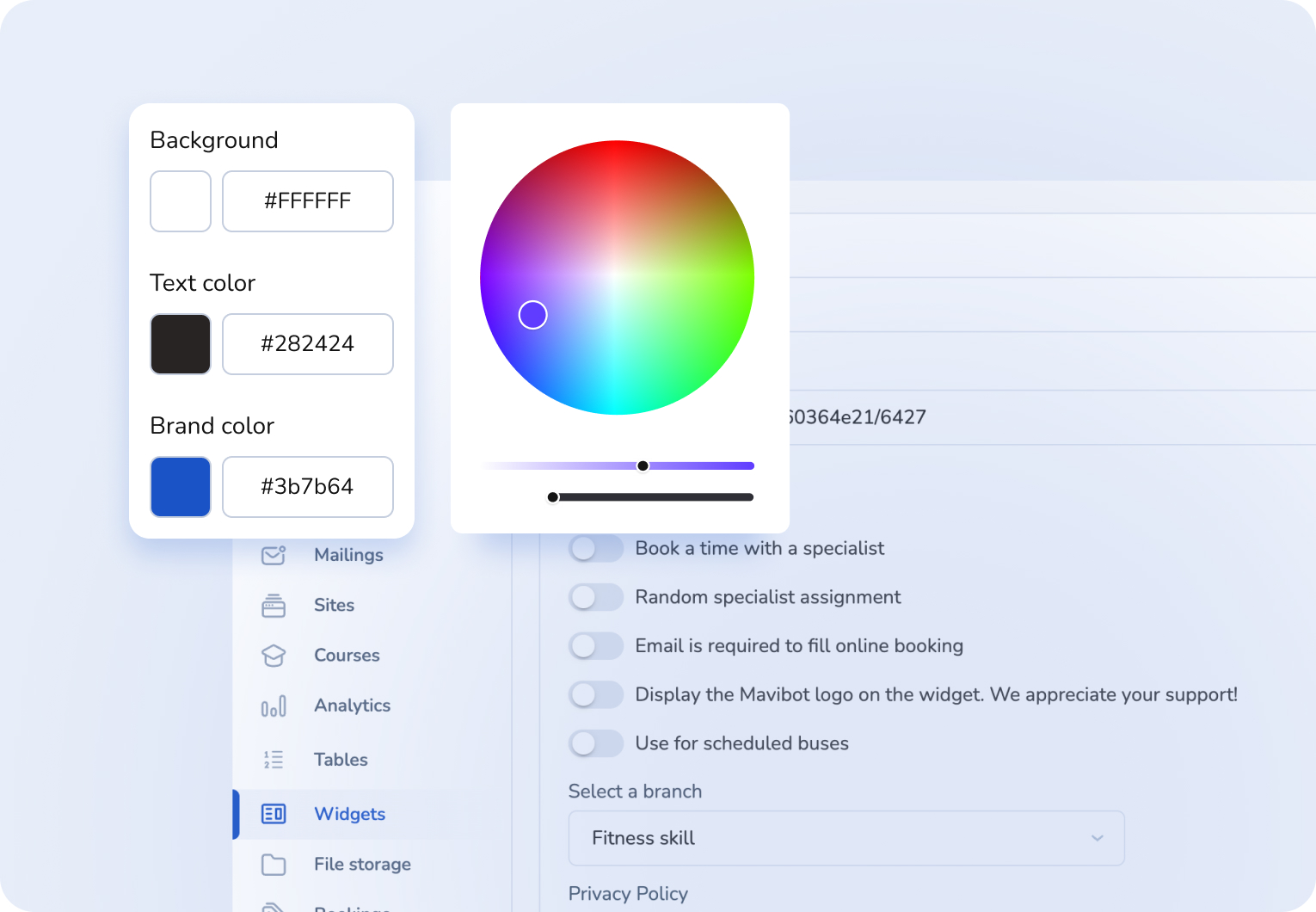 Visual widget editor