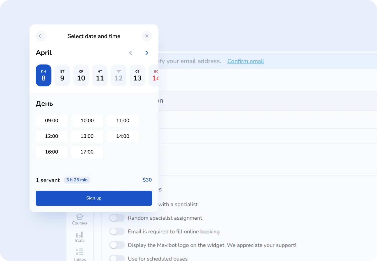 Editor visual do widget