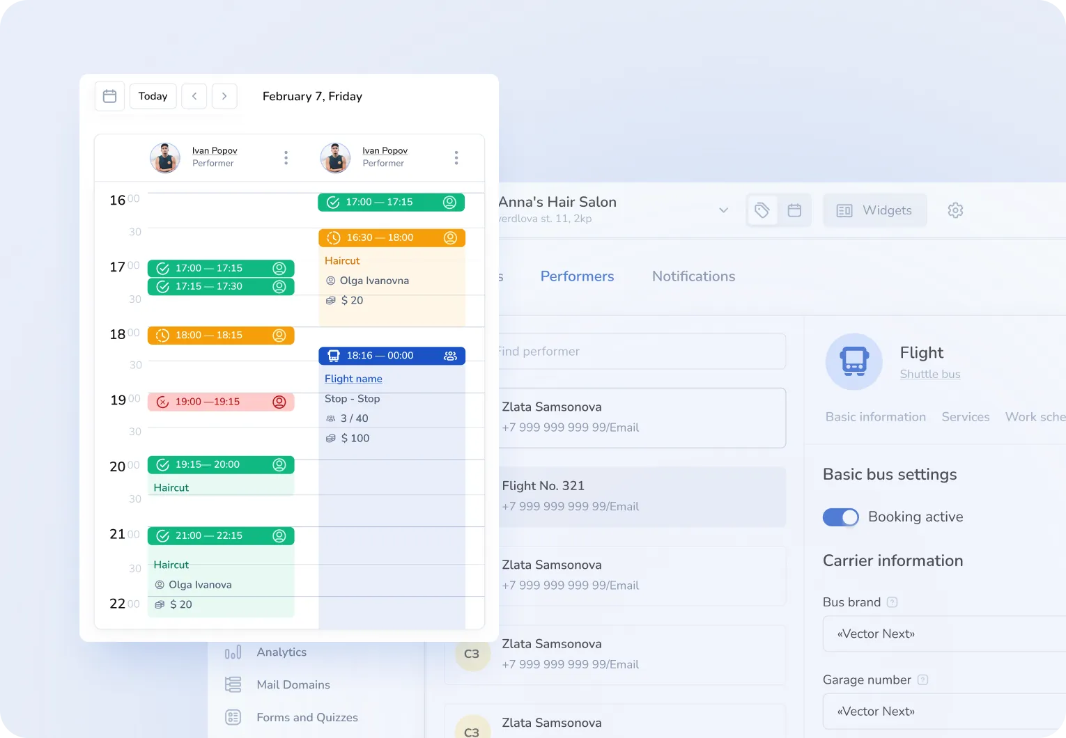 Calendário de agendamentos