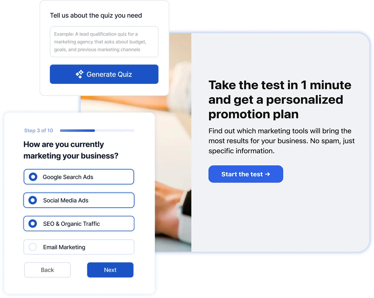 Quiz bot interface